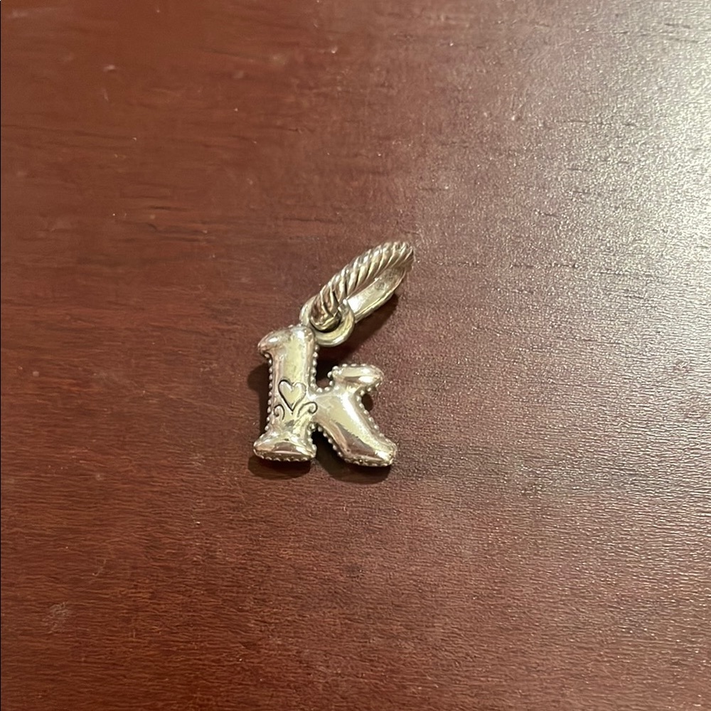 Silver Brighton Initial 'K' Pendant